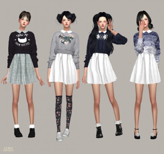 Knit Sweater One-Piece at Marigold » Sims 4 Updates