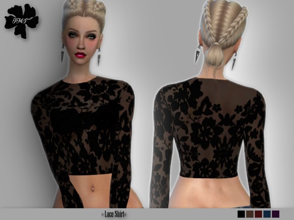 Sims 4 IMF Lace Shirt by IzzieMcFire at TSR