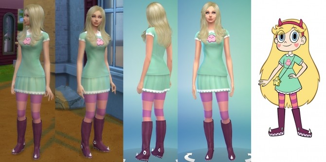 Sims 4 Star Vs the Forces of Evil outfit by ladyyunachi at Mod The Sims