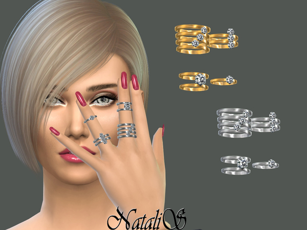 Sims 4 Multi rings set 3 by NataliS at TSR