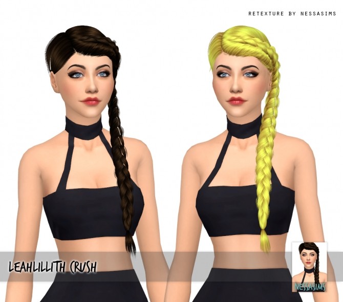 Sims 4 Leahlillith Crush hair retexture at Nessa Sims