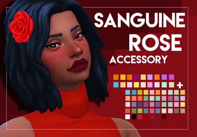 Sims 4 Sanguine Rose Accessory by Weepingsimmer at SimsWorkshop