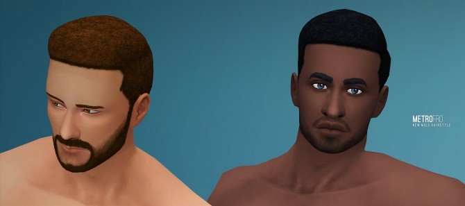 Sims 4 Metro Fro hair for males by Xld Sims at SimsWorkshop
