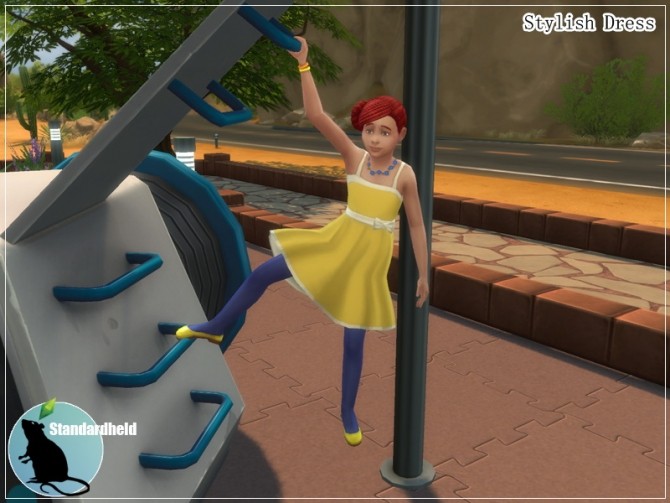 Sims 4 Recolor of Kiara Zurks Stylish Dress by Standardheld at SimsWorkshop