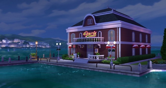 Sims 4 Red Rendezvous restaurant by ihelen at ihelensims