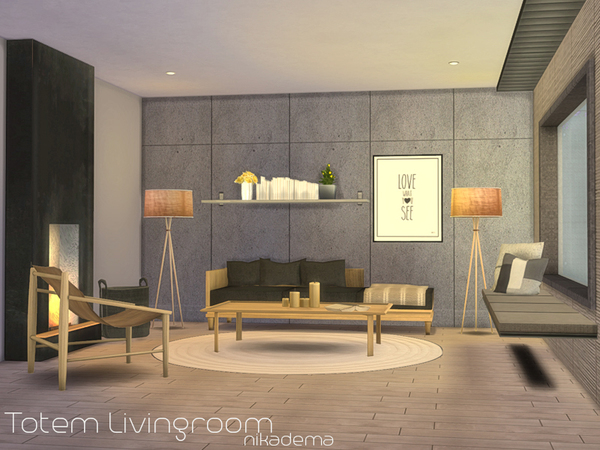Sims 4 Totem Livingroom by Nikadema at TSR
