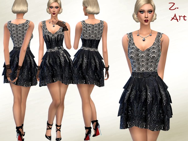 Sims 4 Vintage Lace dress by Zuckerschnute20 at TSR