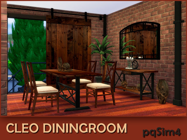 Sims 4 Cleo industrial dining room at pqSims4