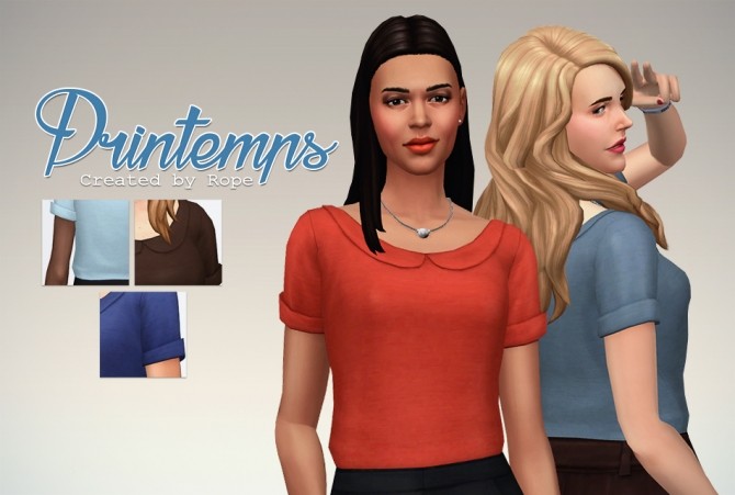 Sims 4 Printemps Top by Rope at Simsontherope