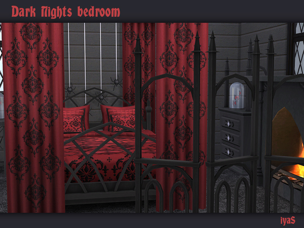 Sims 4 Dark Nights Bedroom by soloriya at TSR