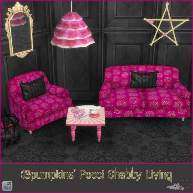 Sims 4 13Pumpkins Poccis Shabby Living recolors at Loverat Sims4