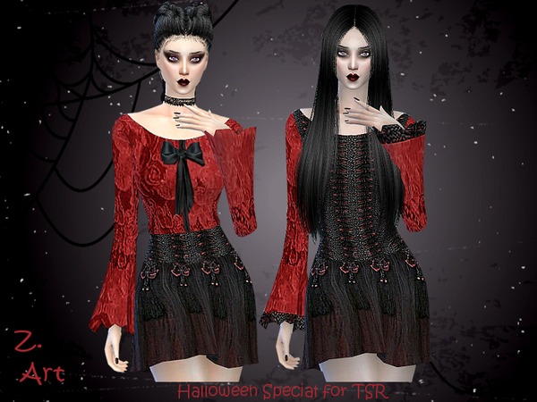Sims 4 GothChic dress by Zuckerschnute20 at TSR