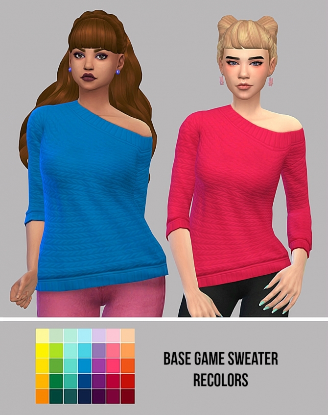 Base Game Sweater Recolors At Maimouth Sims4 Sims 4 Updates