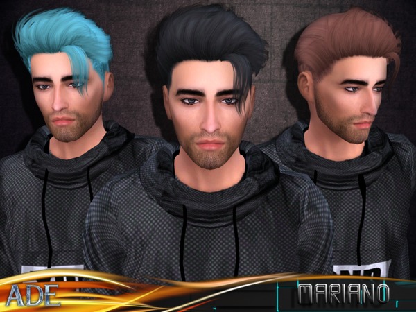 Sims 4 Mariano hair with bang M by Ade Darma at TSR