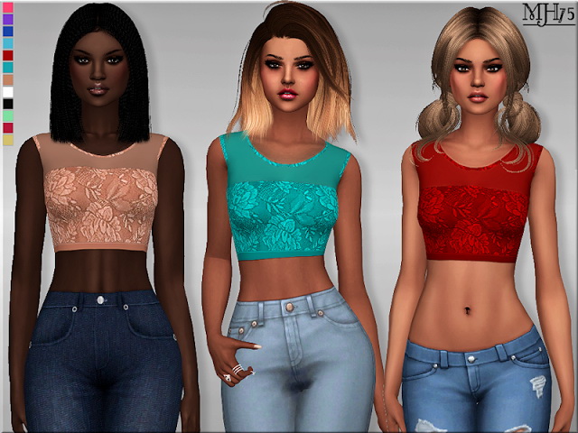 Sims 4 True Lace Top by Margeh75 at Sims Addictions