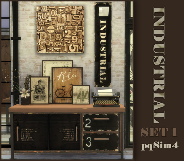 Sims 4 Industrial Set 1 by Mary Jiménez at pqSims4