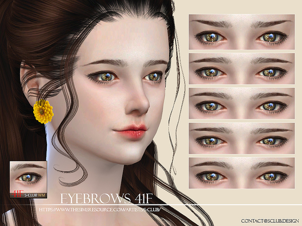 Sims 4 Eyebrows F41 by S Club LL at TSR