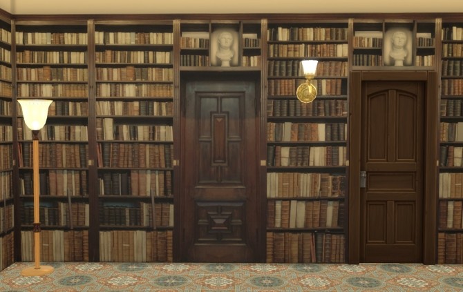 Sims 4 Antwerp library walls by Velouriah at Mod The Sims