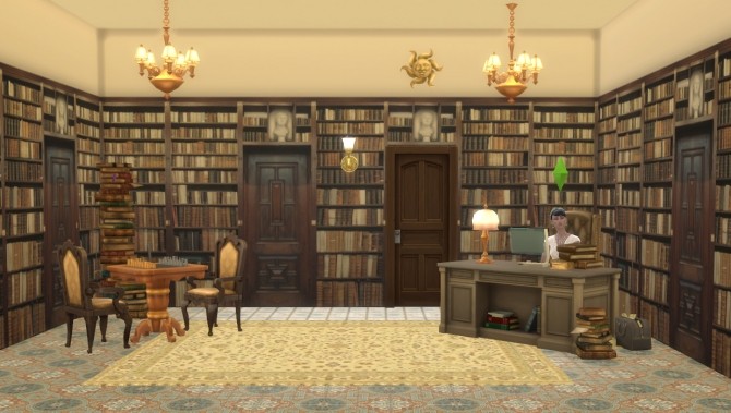 Sims 4 Antwerp library walls by Velouriah at Mod The Sims