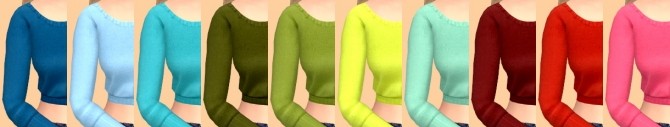Sims 4 Cropped Sweater Recolors at Tukete