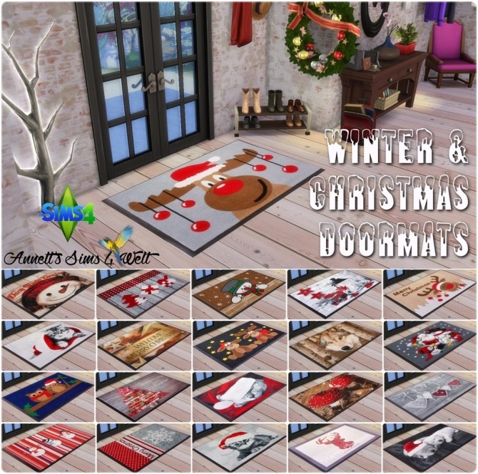 Sims 4 Winter & Christmas Doormats at Annett’s Sims 4 Welt