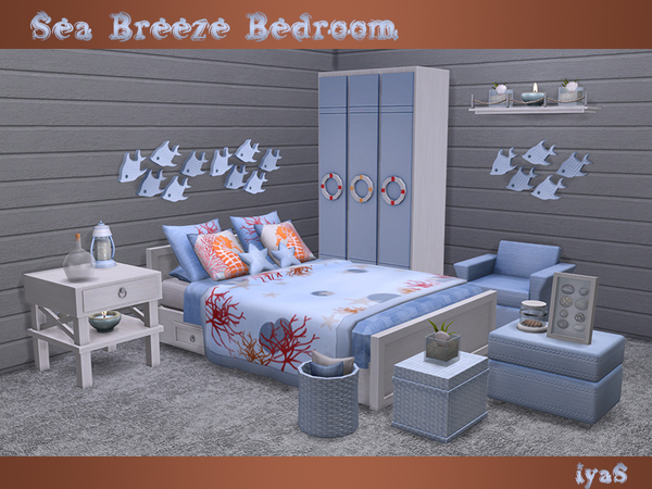 Sims 4 Sea Breeze Bedroom by soloriya at TSR