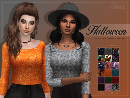 Sims 4 Halloween Themed Cropped Jumpers at Trillyke