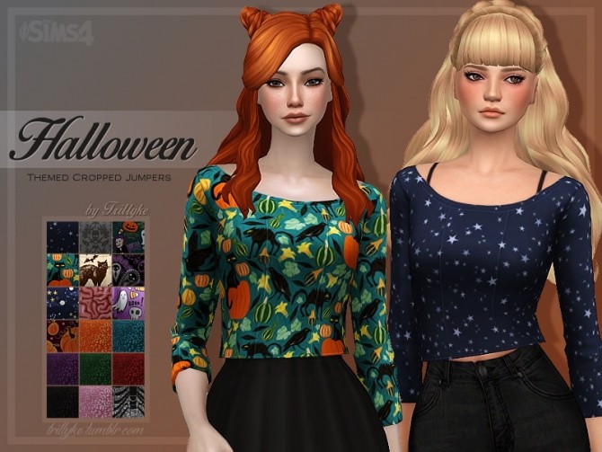 Sims 4 Halloween Themed Cropped Jumpers at Trillyke