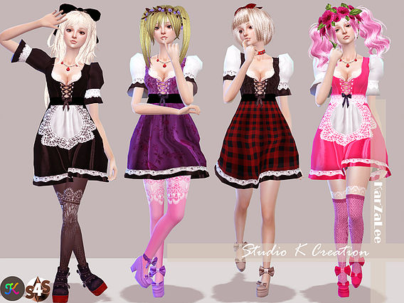 Sims 4 Miranda maid dress at Studio K Creation