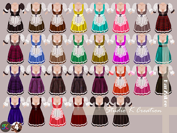 Sims 4 Miranda maid dress at Studio K Creation