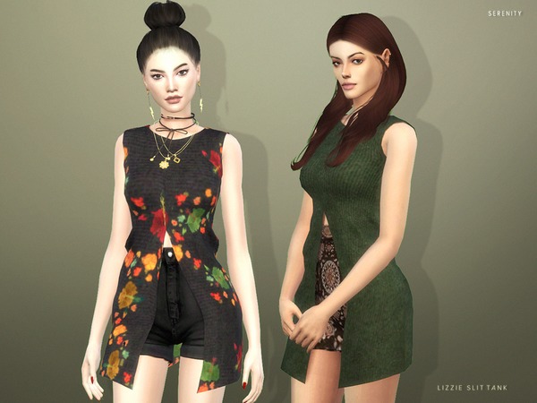 Sims 4 Lizzie Slit Tank by serenity cc at TSR