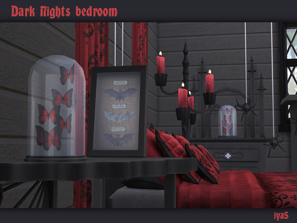 Sims 4 Dark Nights Bedroom by soloriya at TSR