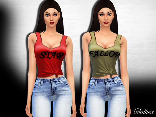 Sims 4 Scarlet Top by Saliwa at TSR