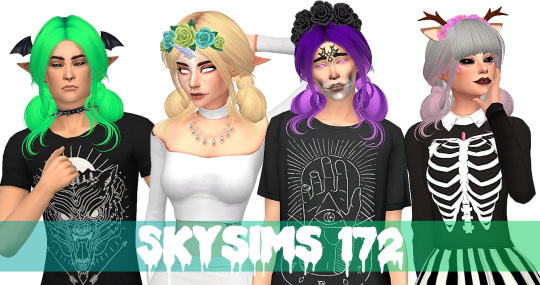 Sims 4 Skysims 172 hair retexture by Amarathinee at SimsWorkshop