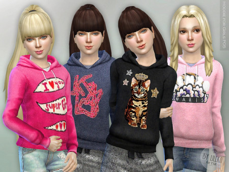 Hoodie for Girls P05 by lillka at TSR » Sims 4 Updates