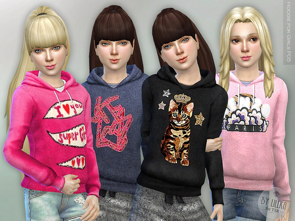 Sims 4 Hoodie for Girls P05 by lillka at TSR