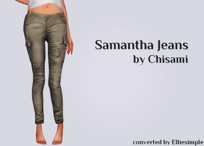 Sims 4 Samantha Jeans by Chisami converted at Elliesimple