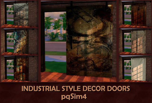 Sims 4 Industrial Style Decor Doors by Mary Jiménez at pqSims4