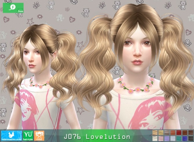 Sims 4 J076 Lovelution hair for girls (Free) at Newsea Sims 4