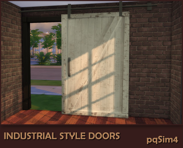 Sims 4 Industrial Style Decor Doors by Mary Jiménez at pqSims4