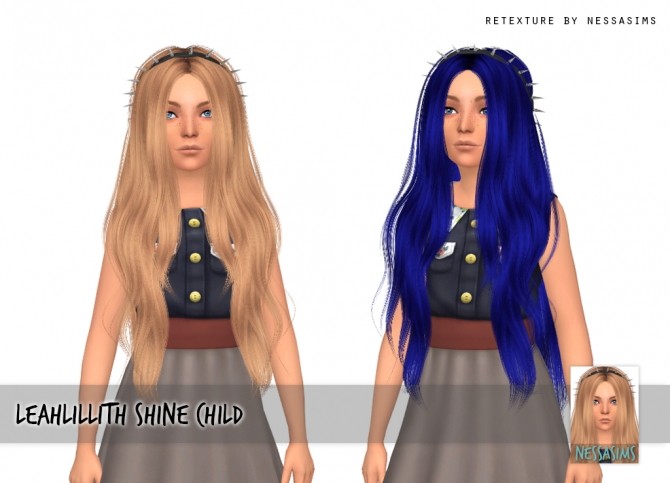 Sims 4 Leahlillith shine hair retexture at Nessa Sims