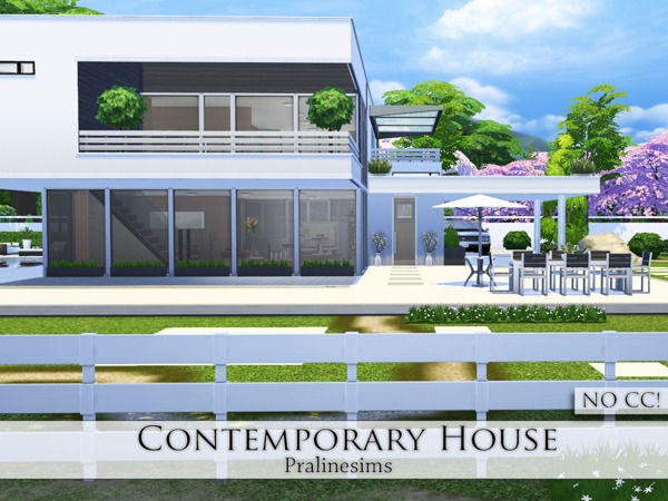 Sims 4 Contemporary House by Pralinesims at TSR