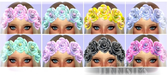 Sims 4 Autumn Flowers Headband at Jenni Sims