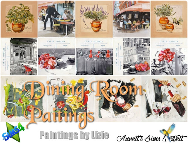 Sims 4 Dining Room Paintings Lizie at Annett’s Sims 4 Welt