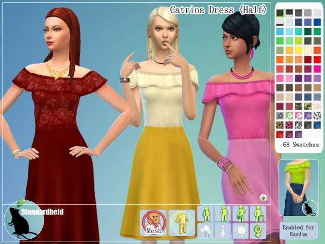Sims 4 Catrina Dress by Standardheld at SimsWorkshop