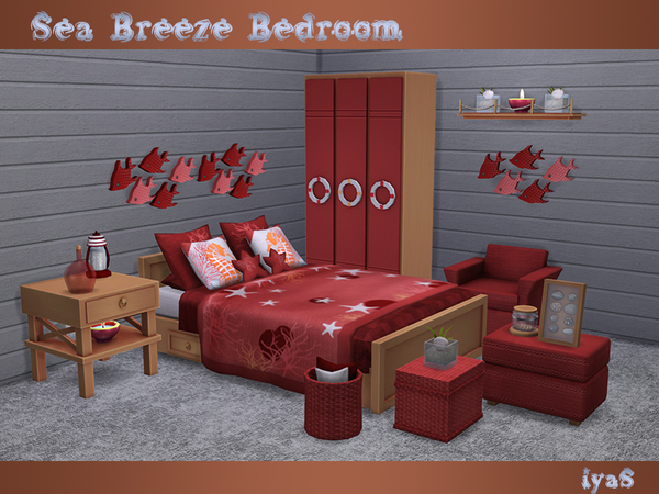 Sims 4 Sea Breeze Bedroom by soloriya at TSR