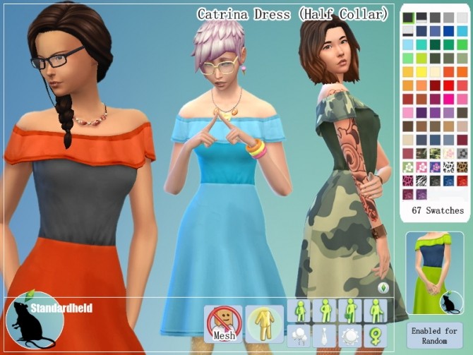 Sims 4 Catrina Dress by Standardheld at SimsWorkshop