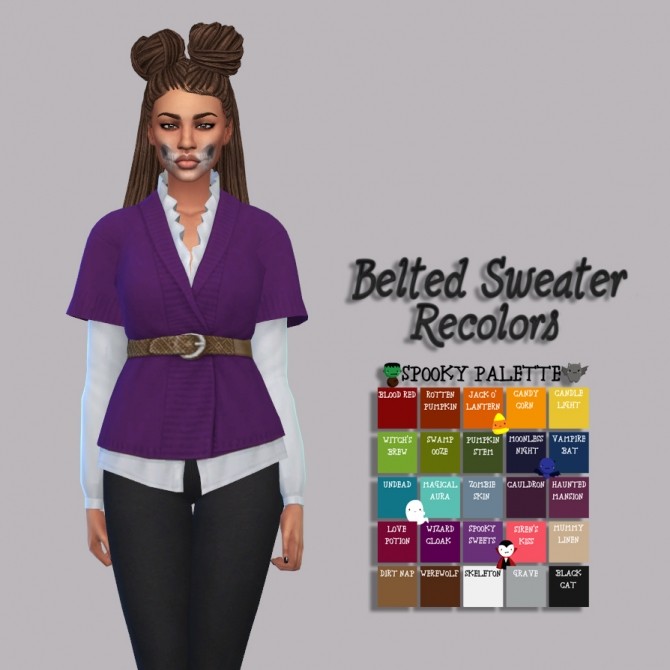 Sims 4 Belted Sweater Recolors at Maimouth Sims4