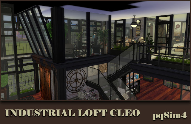 Sims 4 Cleo Industrial Loft by Mary Jiménez at pqSims4