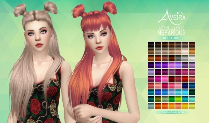 Sims 4 LeahLillith’s Nefarious Hair Retexture at Aveira Sims 4